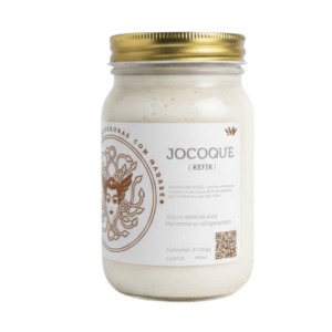 Jocoque artesanal Medusa Fermenta fermento lácteo natural en frasco de vidrio