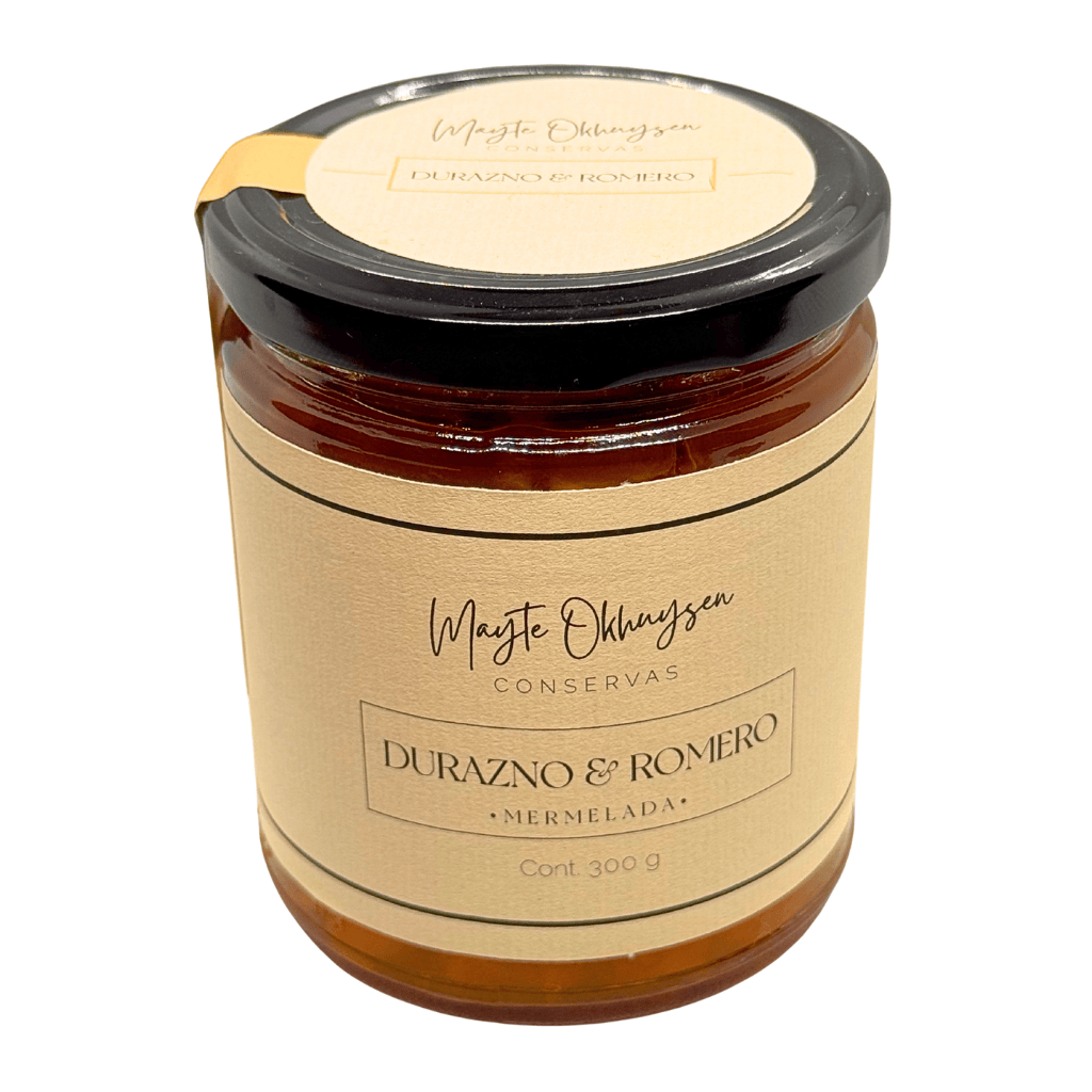 Mermelada de durazno y romero artesanal Mayte Okhuysen Conservas 300g