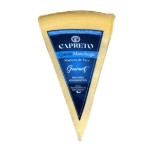 Queso manchego maduro de vaca Capreto elaborado con leche de pastoreo regenerativo y proceso artesanal