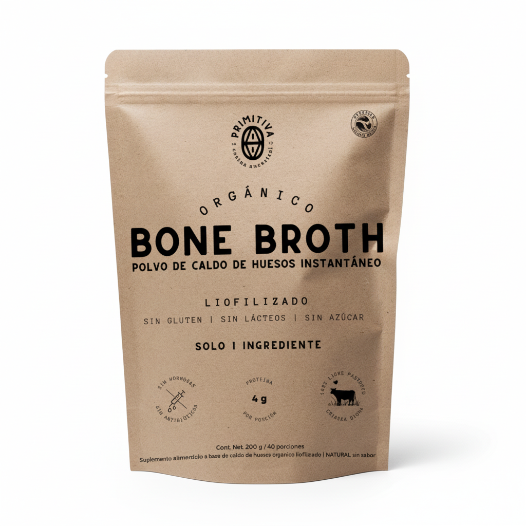 caldo de hueso liofilizado instantáneo primitiva