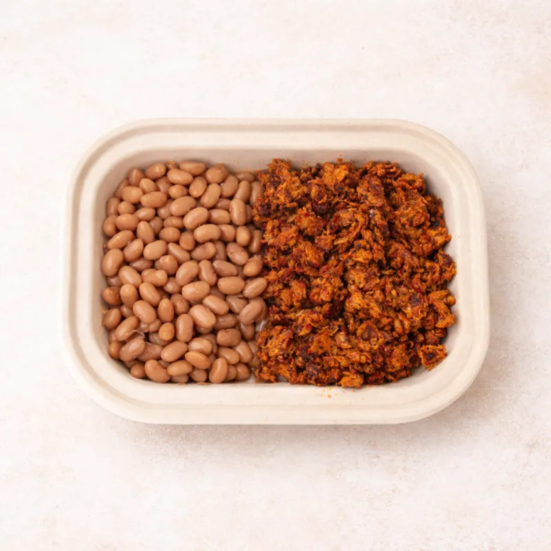 Pastor de soya aislada marinado en adobo a la plancha con frijoles de la olla – Ana Ro Foods La Comuna Guadalajara